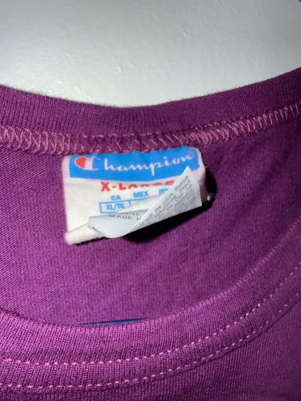 Champion Big Logo Graphic T-Shirt Purple XL - Picture 2 of 3